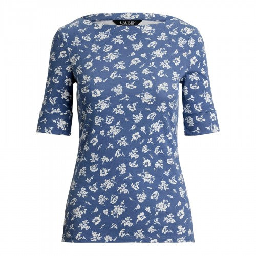 Front - Ralph Lauren Womens/Ladies Judy Floral Pattern 3/4 Sleeve T-Shirt