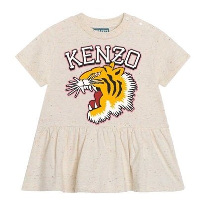 Front - Kenzo Baby Girls Logo Crew Neck T-Shirt Dress