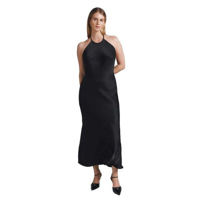 Front - Ghost Womens/Ladies Halter Neck Slim Slip Dress
