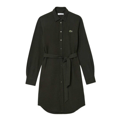 Front - Lacoste Womens/Ladies Pique Belted Shirt Dress