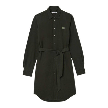 Front - Lacoste Womens/Ladies Pique Belted Shirt Dress