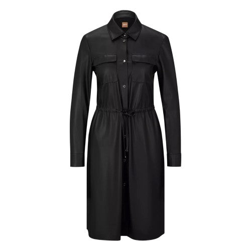 Front - Boss Womens/Ladies Daledy1 Knee Length Long-Sleeved Shirt Dress