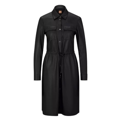 Front - Boss Womens/Ladies Daledy1 Knee Length Long-Sleeved Shirt Dress
