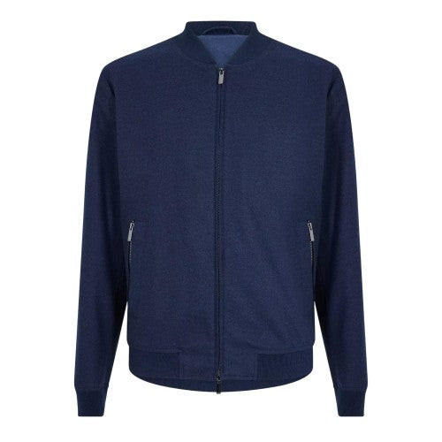 Front - Boss Mens Patterned Ribbed Cuff Regular Bomber Jacket