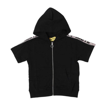 Front - Off White Childrens/Kids Logo Short-Sleeved Full Zip Hoodie