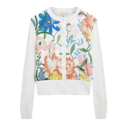Front - Ted Baker Womens/Ladies Lily Cotton Linen Button Through Cardigan