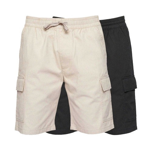 Front - Crosshatch Mens Kathos Cargo Shorts (Pack of 2)