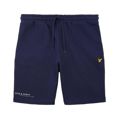 Front - Lyle & Scott Mens Co-Ordinate Printed Sweat Shorts