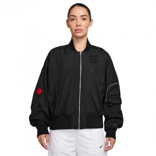Front - Nike Womens/Ladies Emblem Mesh Lining Bomber Jacket