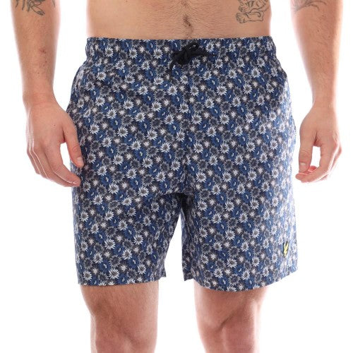 Front - Lyle & Scott Mens Floral Resort Shorts