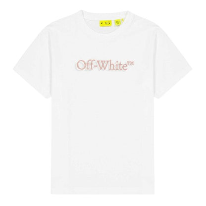 Front - Off White Childrens/Kids Lettering Jersey Crew Neck T-Shirt