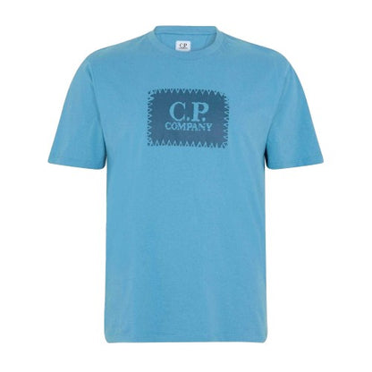 Front - C.P. Company Mens Block Logo Short-Sleeved T-Shirt
