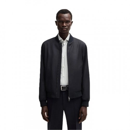 Front - Boss Mens H Hanry Regular Bomber Jacket