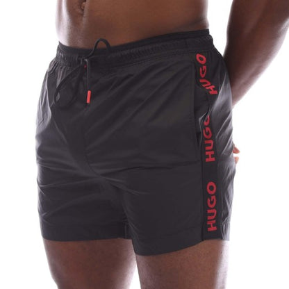 Front - Hugo Mens Fab Tape Logo Swim Shorts