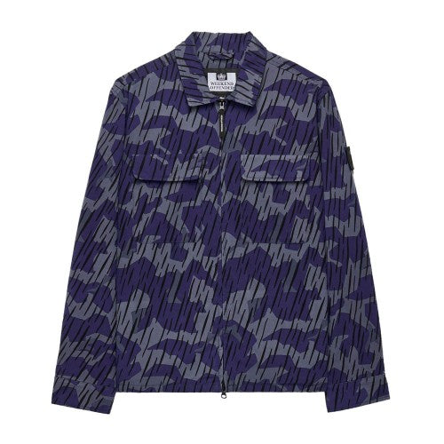 Front - Weekend Offender Mens Waya Camo Full Zip Overshirt