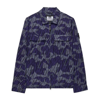 Front - Weekend Offender Mens Waya Camo Full Zip Overshirt