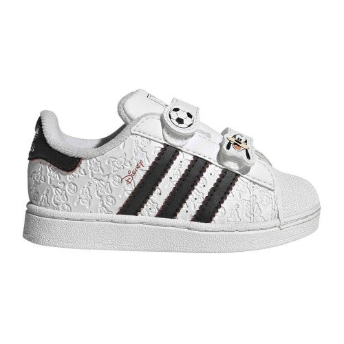 Front - Adidas Originals Infants Mickey Mouse Cartoon Shell Toe Sneakers