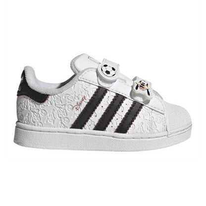 Front - Adidas Originals Infants Mickey Mouse Cartoon Shell Toe Sneakers
