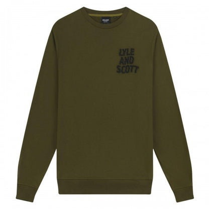 Front - Lyle & Scott Mens Ripple Logo Crew Neck Sweatshirt