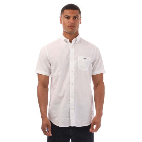 Front - Gant Mens Linen Regular Short-Sleeved Shirt