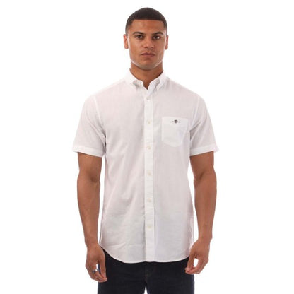 Front - Gant Mens Linen Regular Short-Sleeved Shirt