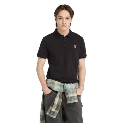Front - Timberland Mens Oyster River Logo Short-Sleeved Polo Shirt