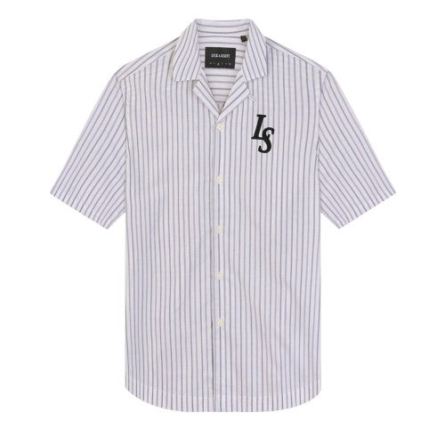 Front - Lyle & Scott Mens Pinstripe Revere Collar Shirt