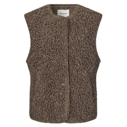 Front - Lollys Laundry Womens Ladies Teddy Fur Sleeveless Coat