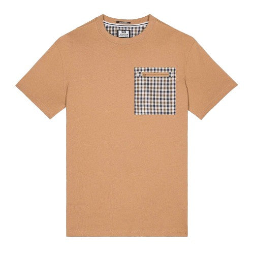 Front - Weekend Offender Mens Gorman House Checked Pocket T-Shirt