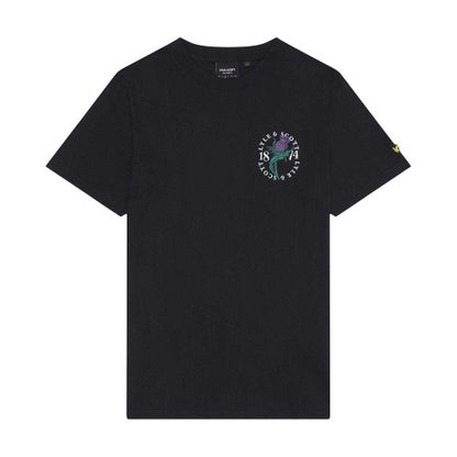 Front - Lyle & Scott Mens Thistle Back Print T-Shirt
