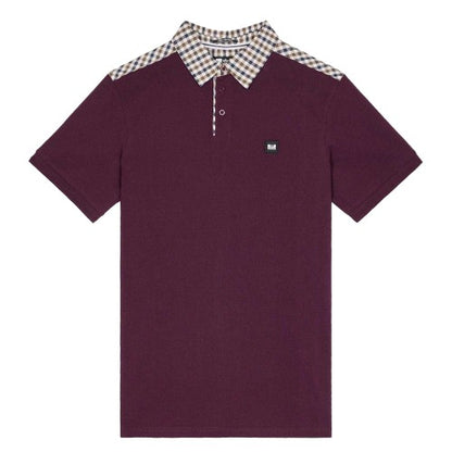 Front - Weekend Offender Mens Costa Checked Collar Polo Shirt