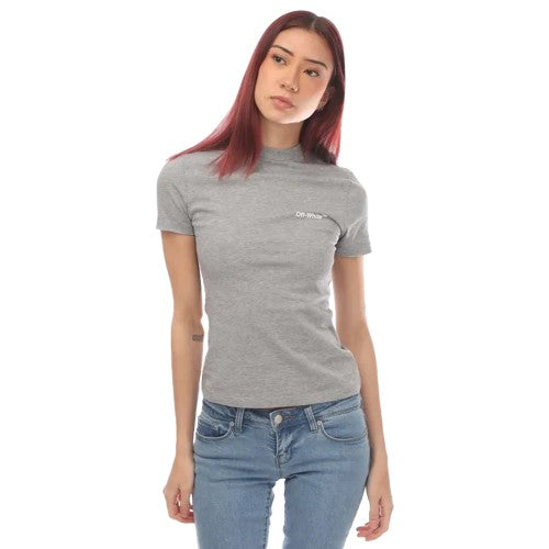 Front - Off-White Womens/Ladies Helvetica Fitted T-Shirt