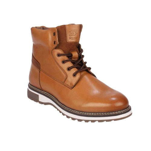 Front - Dune London Mens Contor Leather Flat Heel Ankle Boots
