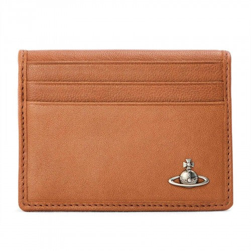 Front - Vivienne Westwood Mens Leather Debossed Orb Card Holder