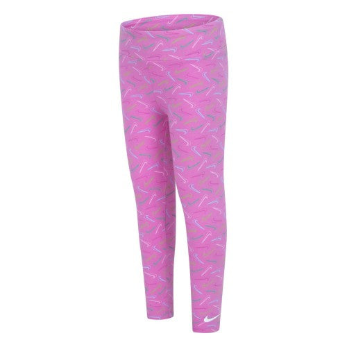 Front - Nike Girls Swoosh Leggings
