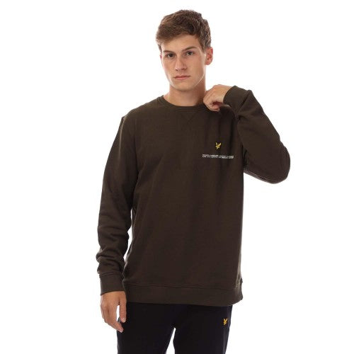 Front - Lyle & Scott Mens Printed Organic Crew Neck Sweatshirt
