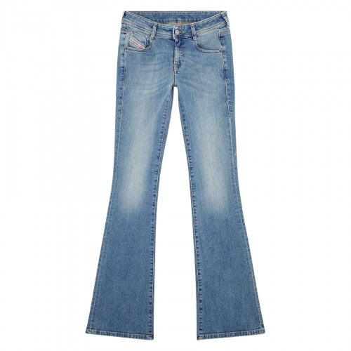 Front - Diesel Womens Ebbey Cotton Denim Bootcut Jeans
