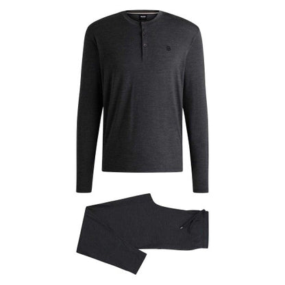Front - Boss Mens Double B Monogram Pyjama Set