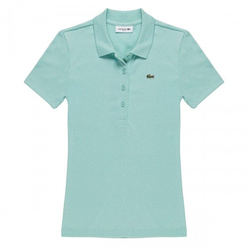 Orange - Front - Lacoste Womens-Ladies L.12.D Ribbed Slim Polo Shirt