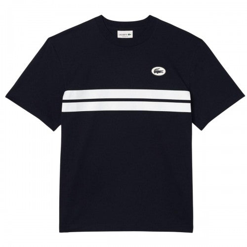 Front - Lacoste Mens Heritage Back Print Cotton T-Shirt