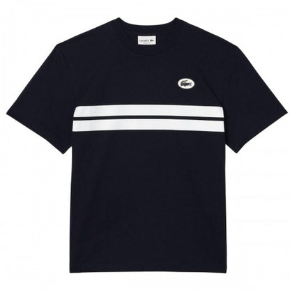 Front - Lacoste Mens Heritage Back Print Cotton T-Shirt