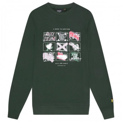 Front - Lyle & Scott Mens A Guide To Scotland Graphic Sweatshirt