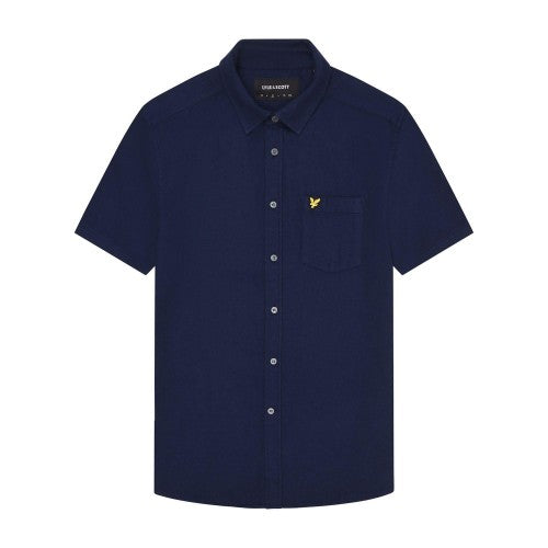Front - Lyle & Scott Mens Basket Weave Short-Sleeved Shirt