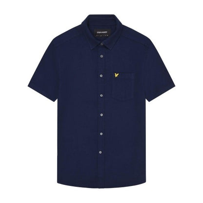 Front - Lyle & Scott Mens Basket Weave Short-Sleeved Shirt