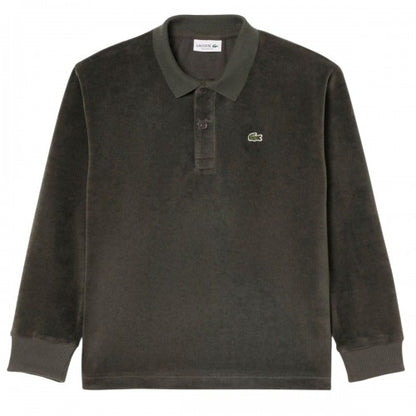 Front - Lacoste Childrens/Kids Velour Long-Sleeved Polo Shirt