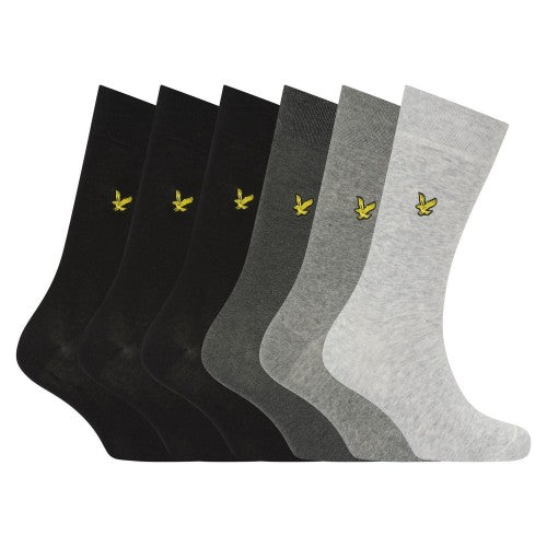 Front - Lyle & Scott Mens Basic Dress Socks (Pack of 6)