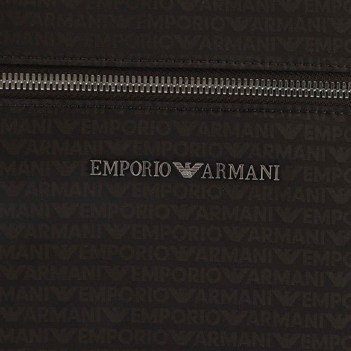 Front - Emporio Armani Logo Jacquard All-Over Print Shoulder Bag