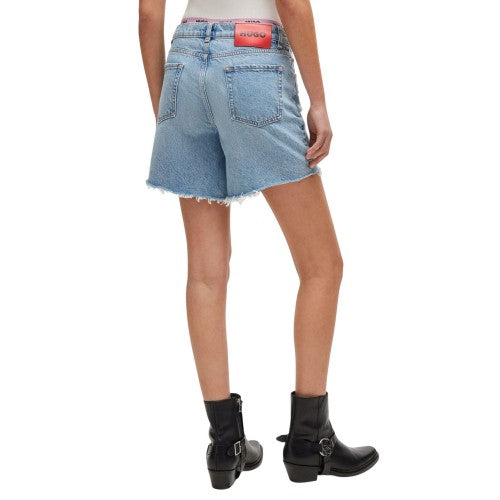 Front - Hugo Womens/Ladies Gealea Denim Regular Shorts