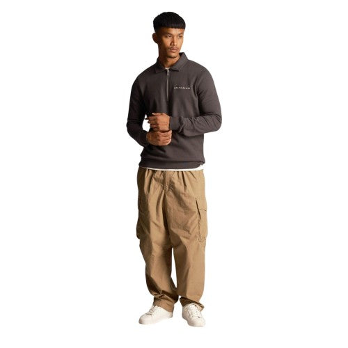 Front - Lyle & Scott Mens Collared Quarter Zip Sweatshirt