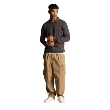 Front - Lyle & Scott Mens Collared Quarter Zip Sweatshirt